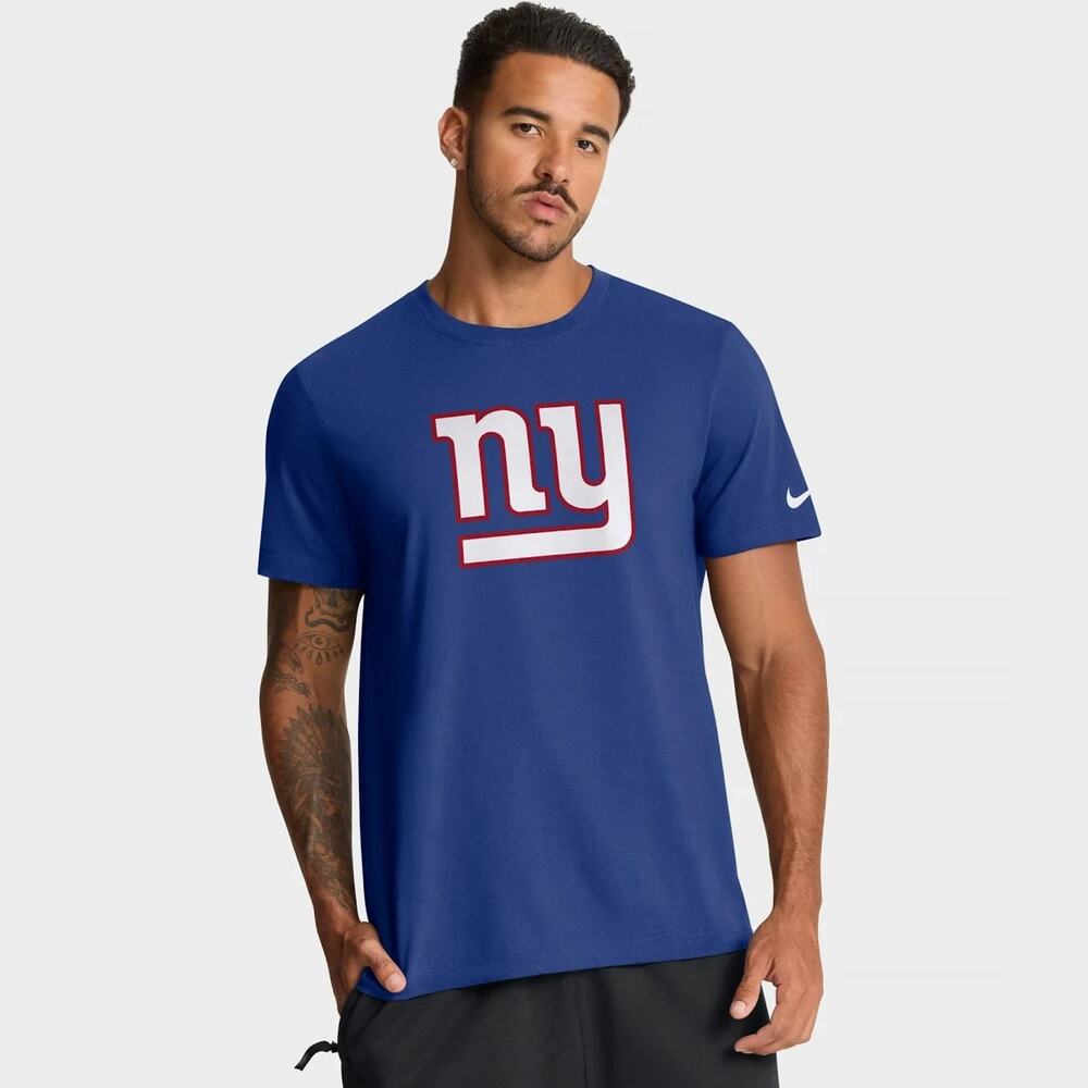 NWT Nike Mens T-Shirt Logo NFL New York Giants The Nike Tee Shirt Blue Sz M